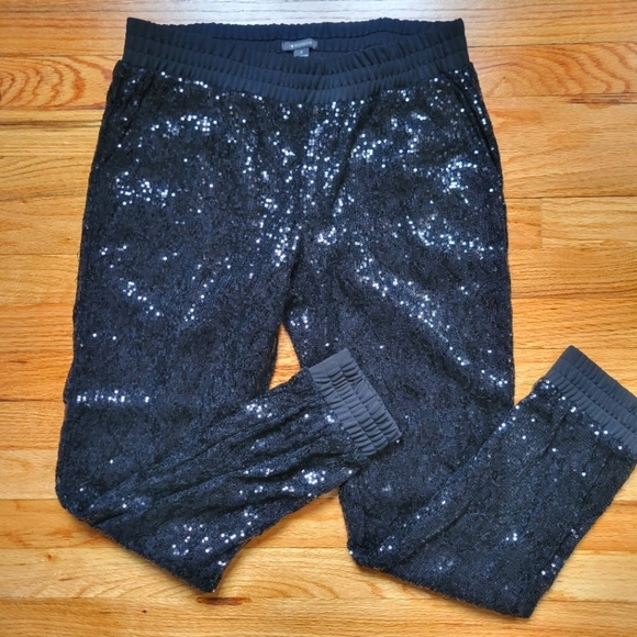 Sequined Joggers Women’s Whimsigoth Black - Picture 1 of 2